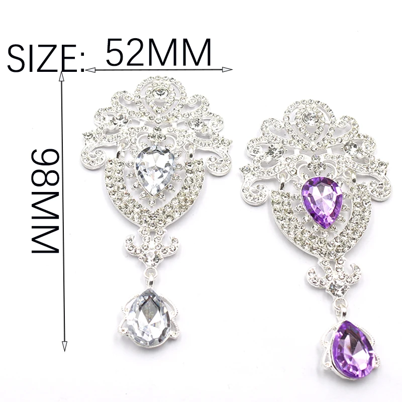 TYNUOMI2PCS98 * 52MM Puppeteer Alloy Diamond Acrylic Pendant For Clothing, Bow Hair Accessories, Earrings, Jewelry Accessories D