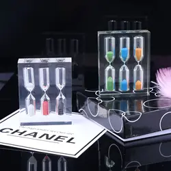Acrylic Hourglass Timer 1/2/3/4/5 Minutes Creative Time Funnel Home Decoration Ornaments Three-In-One Sandglass Timer Clock