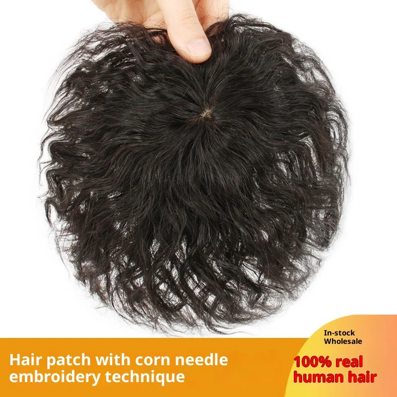 سيدة هيربيسي استبدال الشعر القصير شعر بشري مجعد أعلى إخفاء كورنرو ضخمة النساء هيربيسي لتغطية الشعر الرمادي #1