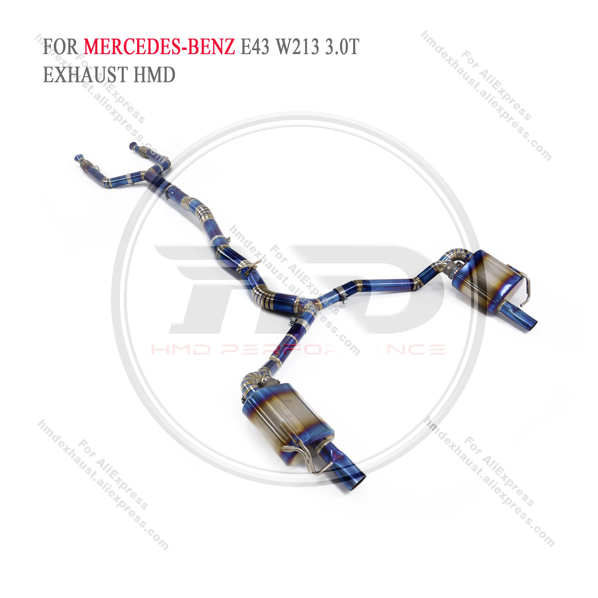 HMD Titanium Exhaust System Performance Catback for Mercedes Benz E43 E400 E450 W213 C207 Muffler With Valve Non OPF Version