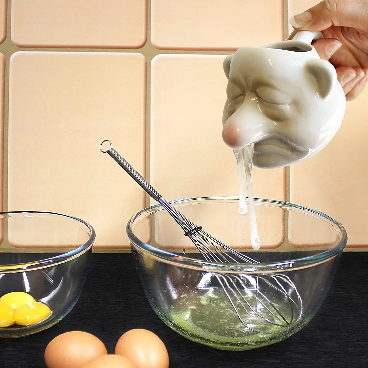 

Ceramic Egg White Separator, Creative Snot Man Filter, Nose Egg White Yolk Filter, Kitchen Tools, Decoration Ornament