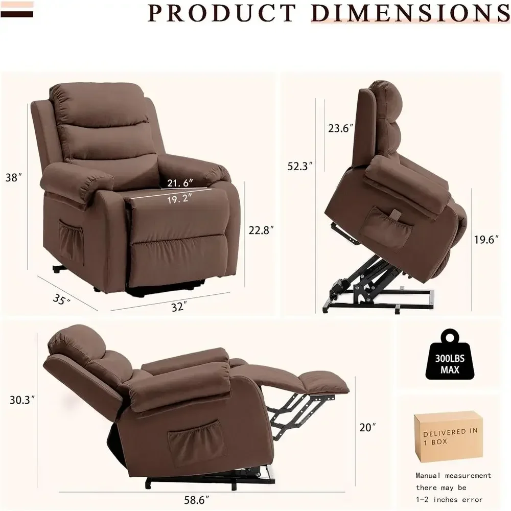 Adult-Sized Power Recliners with Assist Features for Elderly Comfort, Compact Recliners with Lift, Electric Sofas with Memory Fo