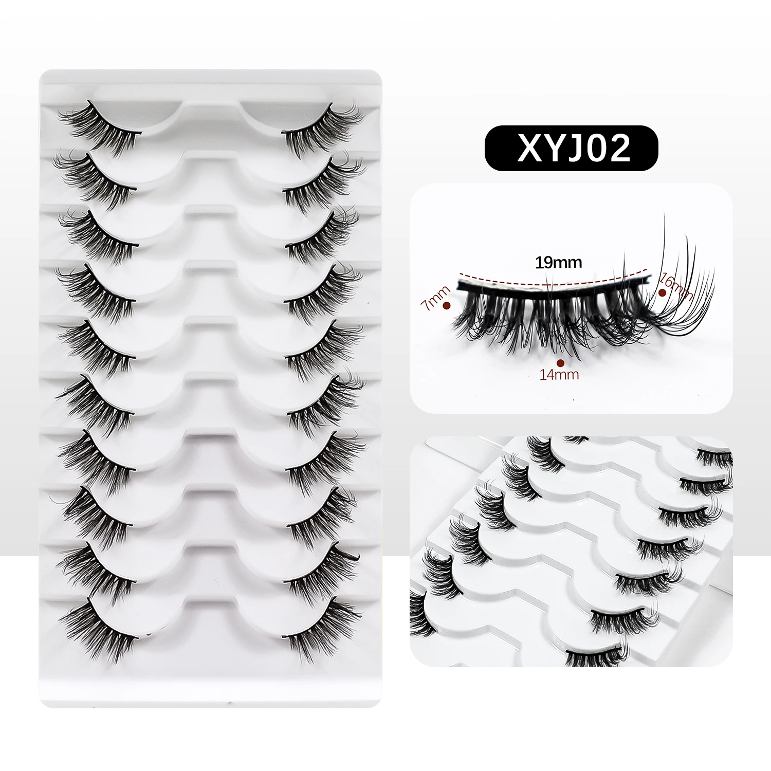 10 Pairs Half Lashes Free Shipping Fluffy Wispy Natural False Eyelashes Cheap Makeup Cat Eye Eyelashes