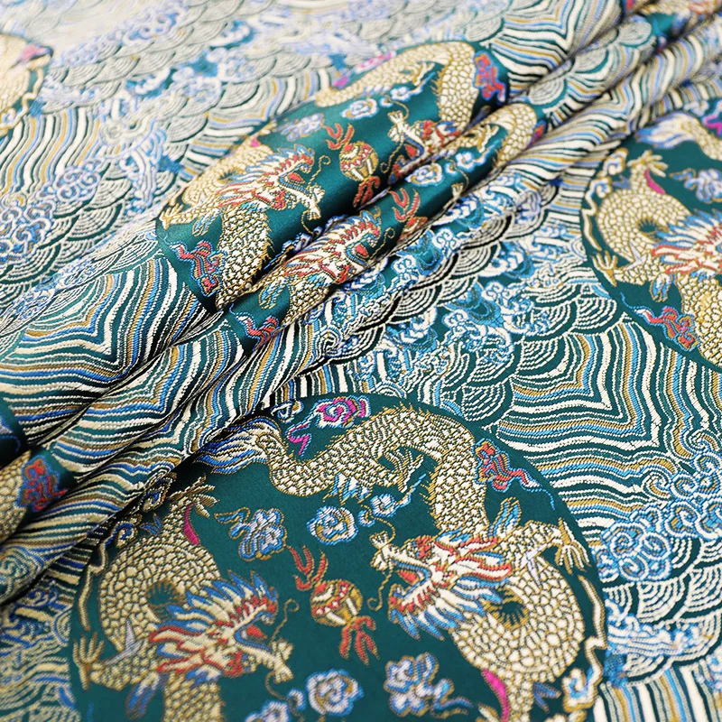 Fabric for dress brocade jacquard imitation silk fabric dragon pattern fabrics material for sewing cheongsam and kimono