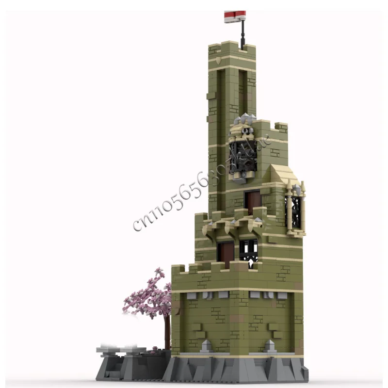 1323개 조각 하우스 스트리트 중세 산성 성 MOC 맞춤형 모듈식 블록 모델 창의적 디자인 DIY 생일 장난감 선물