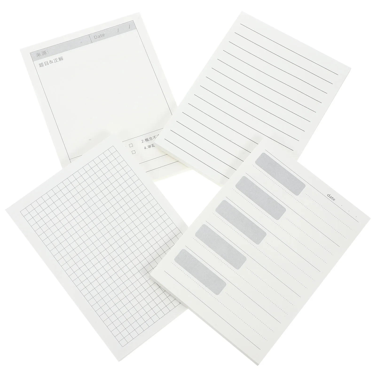 4 Buah Buku Catatan Memo Lembaran Catatan Tempel yang Dapat Dilepas, Tab Tempel Kecil Portabel untuk Penggunaan di Sekolah, Kantor, Rumah, Buku Catatan Ide