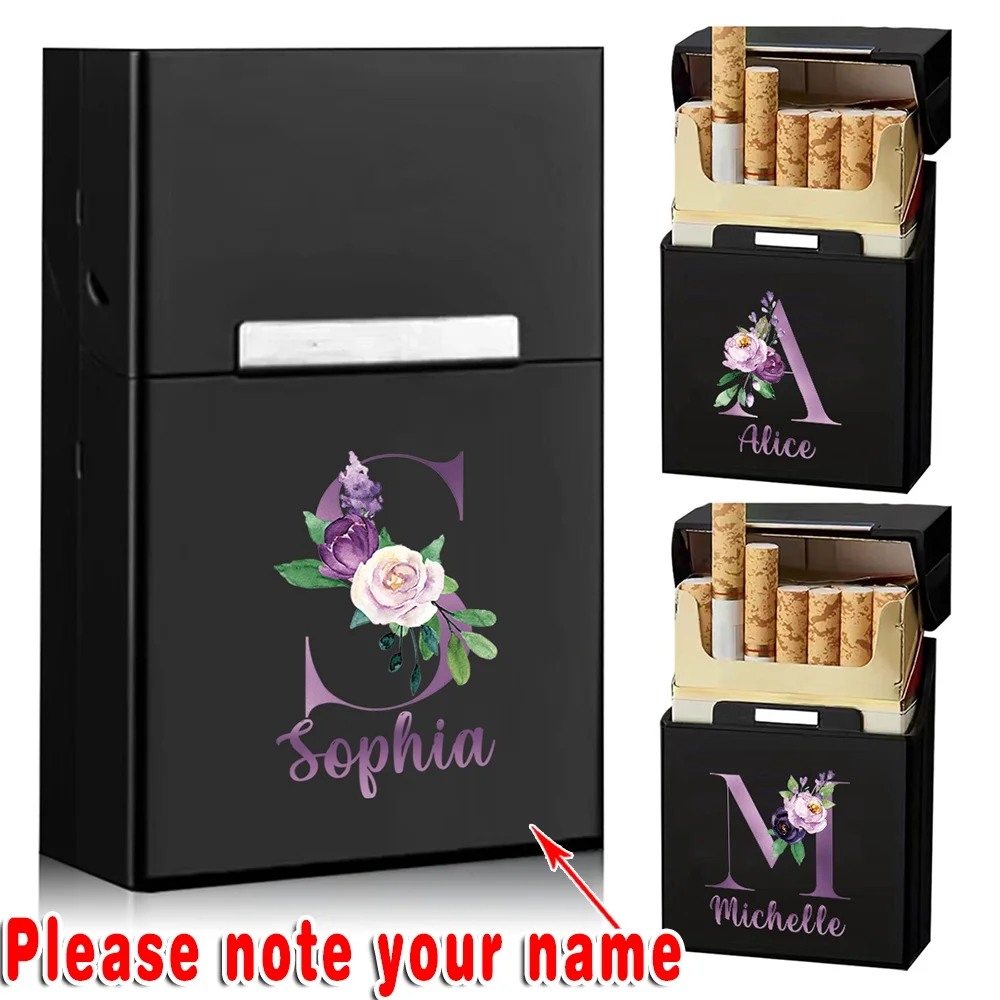 

Customized Name Metal Cigarette Case Practical Tobacco Pack Pocket Cigar Storage Box For Men Refined Holder Protective Cover