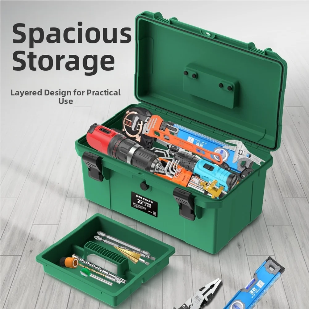 Robust Tool Box with Sealed Edges and Dual Layer Design for Moisture Resistant For Electrician Tool Organization