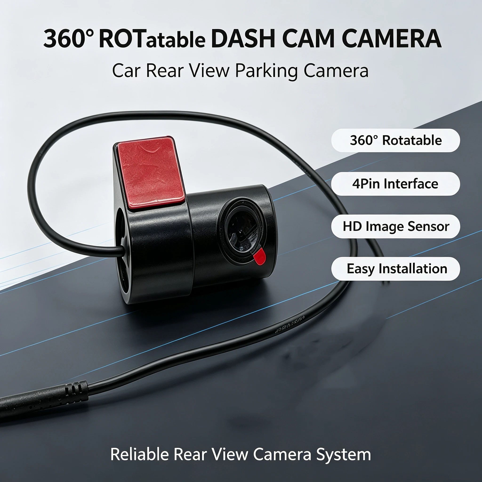 360 Degree Rotating 1080P AHD Vehicle Camera 4 Pin Infrared Night Vision Wide Angle HD Car Camera For Indoor Outdoor Use