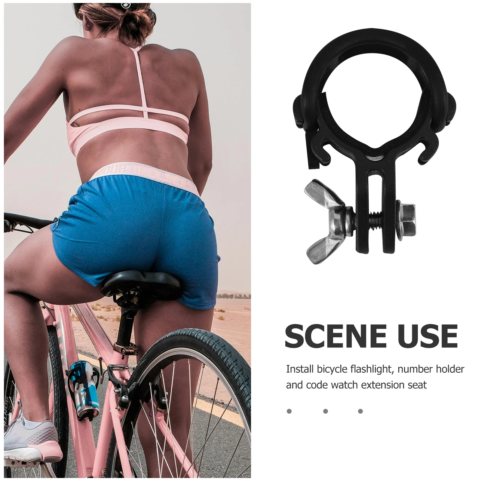 

Bicycle Bracket Set Flash Light Holder Bike Fixing Fixed Mount Adapter Clamp Rope Buckle Bikes Front Stand Mounting