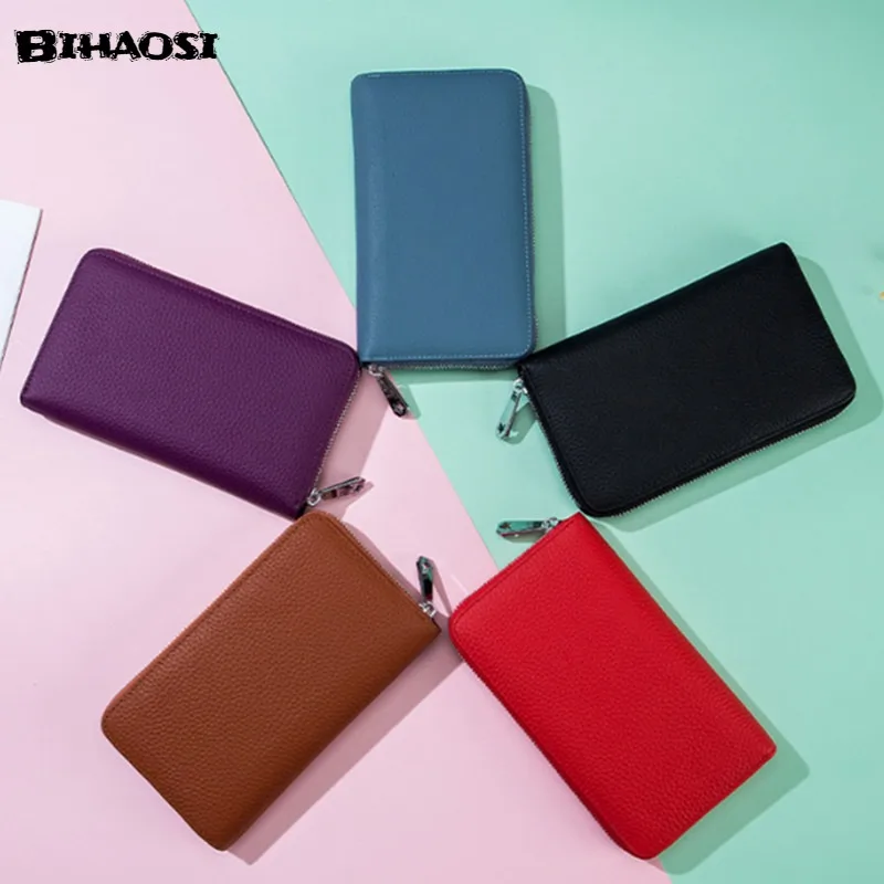 Leather Women's Long Wallet Organ Passport Bag Passbook Bag Women's Purses Coin Purse Women's Wallet Handbag Clutch Bag