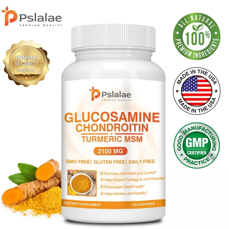

Glucosamine Chondroitin Turmeric & MSM - Supports Joint Health and Mobility, Relieves Joint Pain,and Enhances Absorption