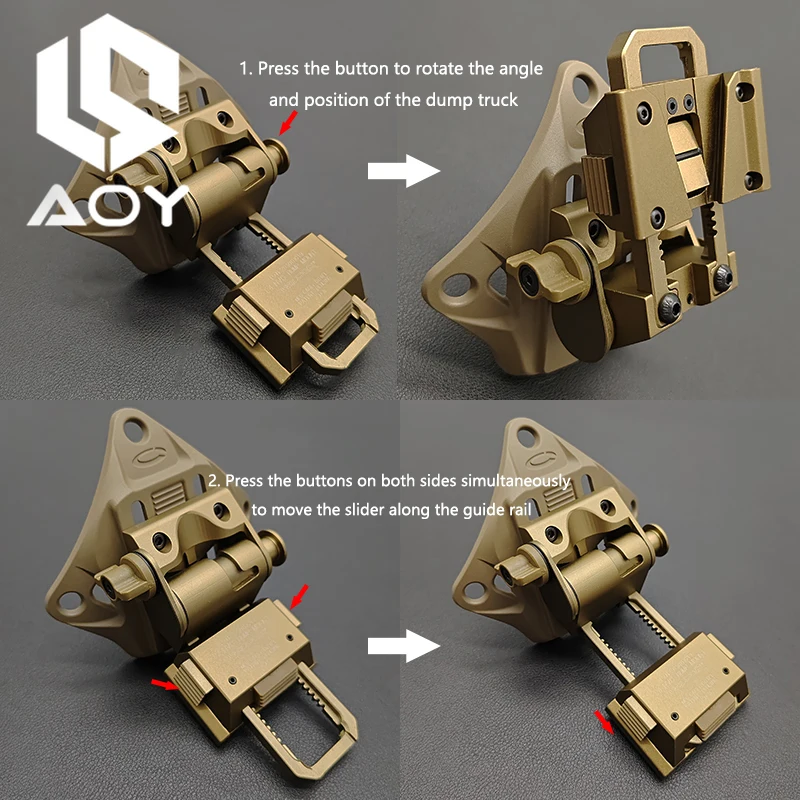 SOTAC 듀얼 단안 야간 투시경 고글 스텐트, 전술 헬멧 마운트 설치 액세서리, KVC RQE, L4G19 NVG