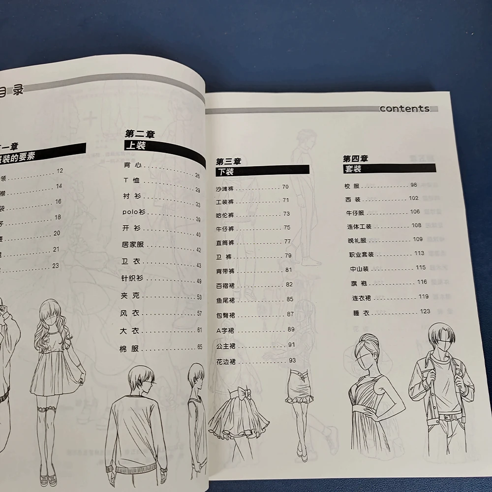 2000 Examples Costume Dress Clothing Designs Drawing Book for Anime Characters 224 Pages