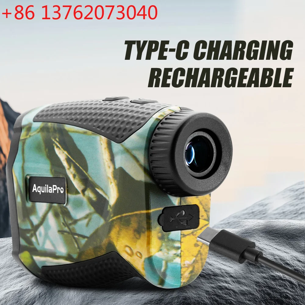 Laser Rangefinder with Distance/Angle/Speed Modes Type-C Charging  6X Magnification Range Finder for Hunting