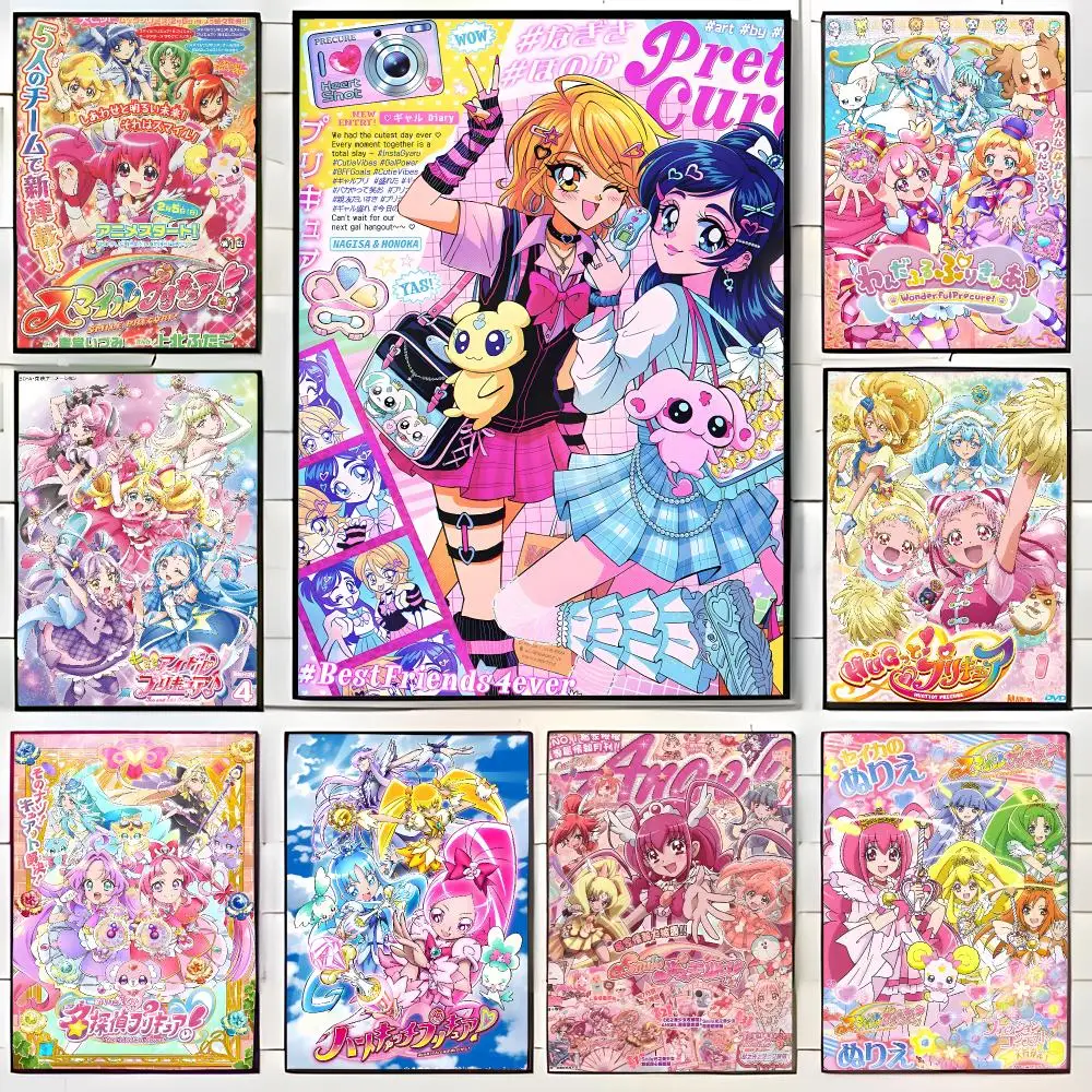 Bright Anime P-Pretty Cure Poster Wall Art Print Decorative Mural Home Decor Gift Unframed
