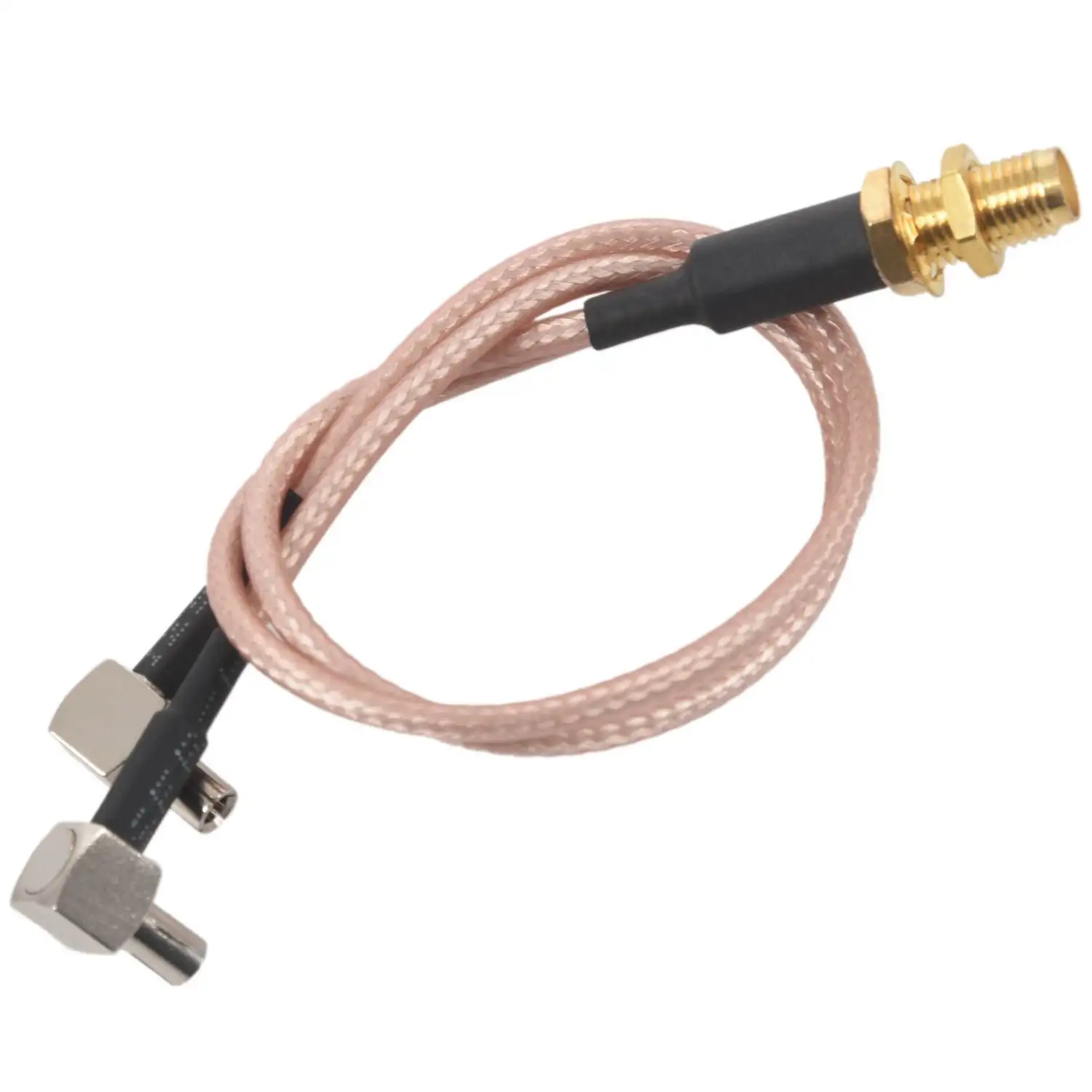 8 inci SMA perempuan Ke Y tipe 2 X TS9 sudut laki-laki konektor Splitter Combiner kabel, emas & perak