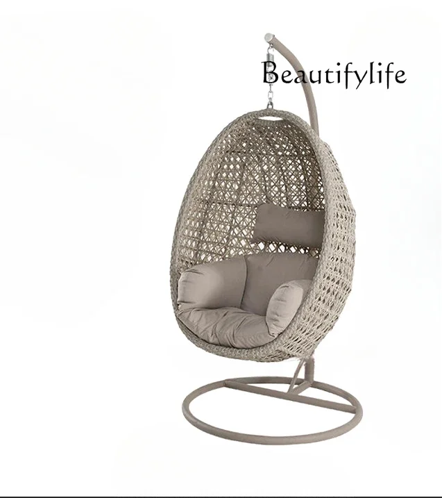 Outdoor hanging basket chair courtyard indoor balcony hanging chair yard swing household rocking hanging orchid rattan chair