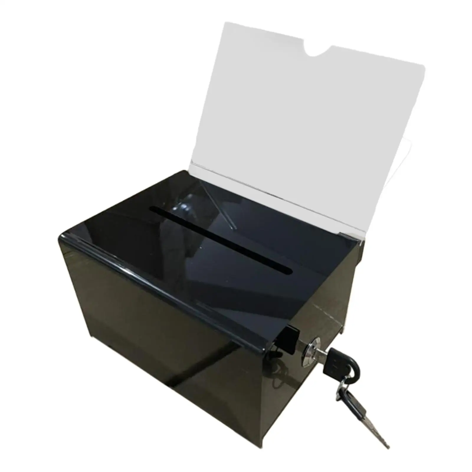 Acrylic Donation Box with Lock Transparent Mailbox Letter Display Case Collection Box for