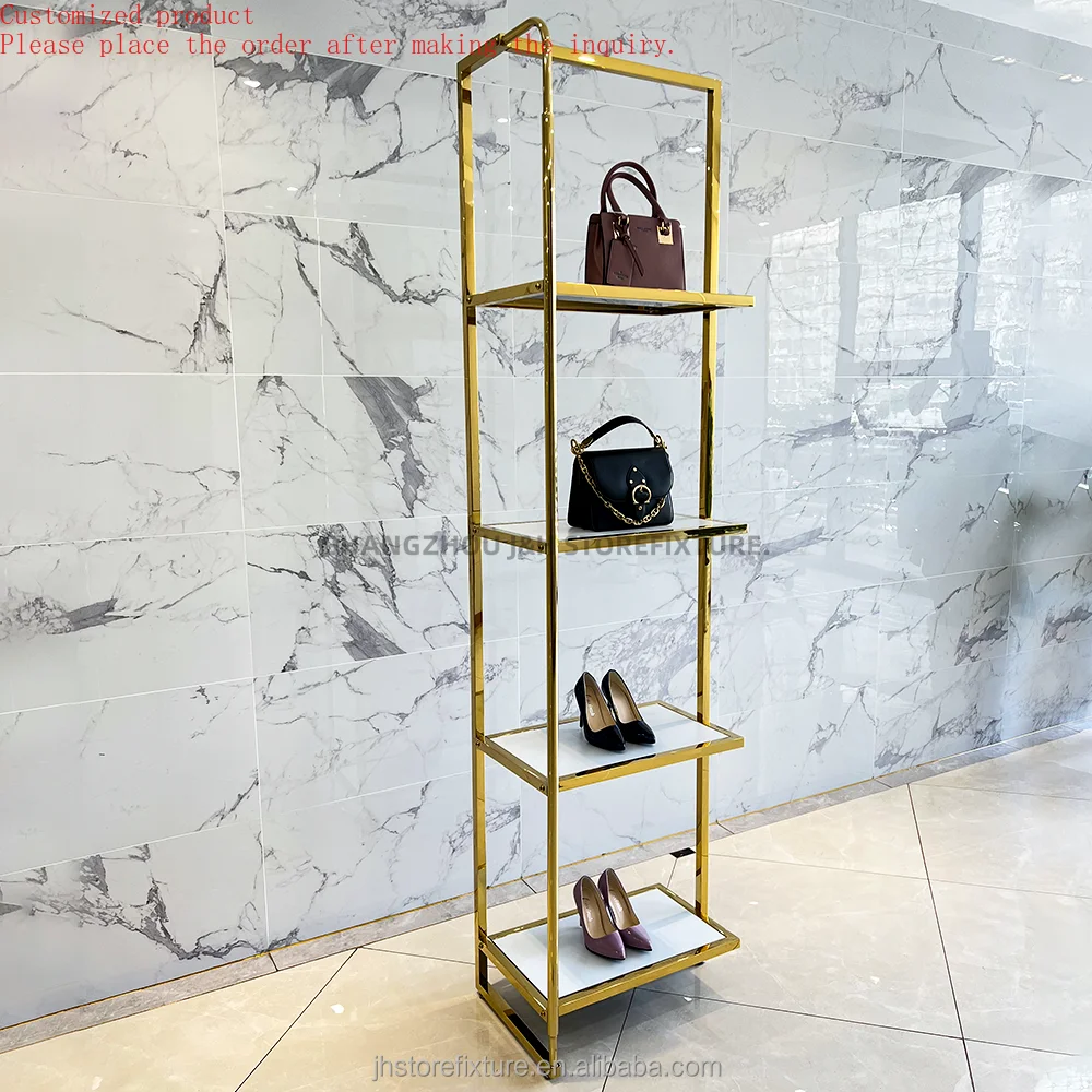 

Custom.Custom .Custom.Wholesale Price Metal Handbag Display Shelves Stand Corner for Handbag Shop Display Furniture Floor Custom