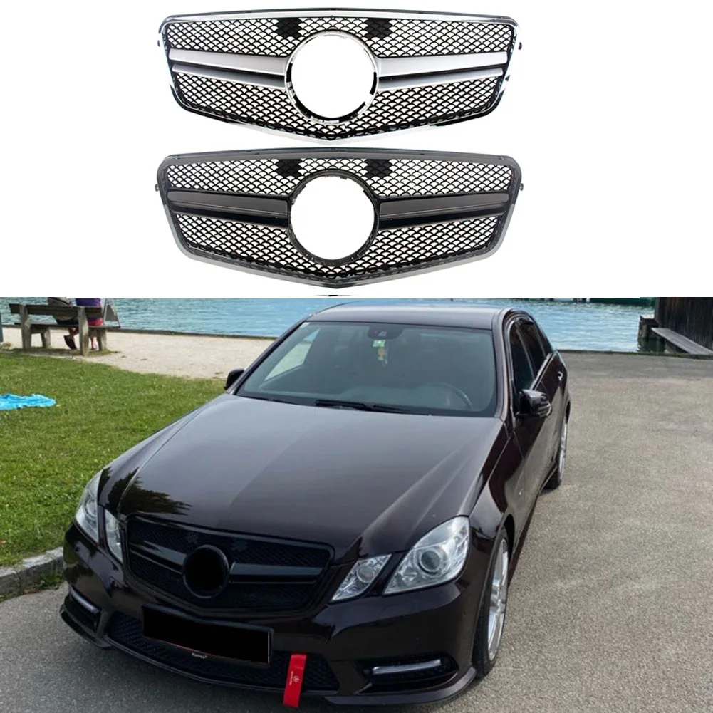 Car Front Racing Billet Bumper Grille Upper Facelift Grill For Mercedes-Benz E-Class W212 2009 2010 2011 2012 2013 AMG 4 Doors