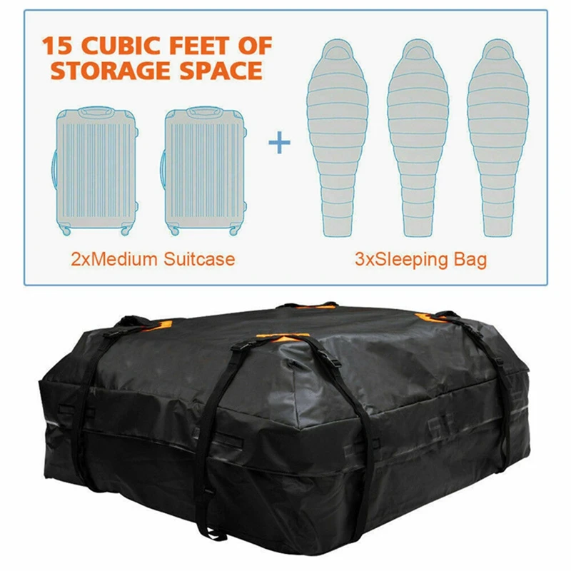 420D Waterproof Oxford Cloth Car Roof Top Rack Carrier Cargo Bag Luggage Storage Travel Bag