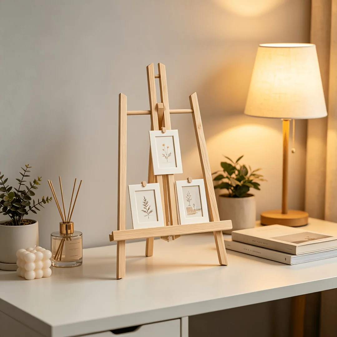 1Pc Large Wooden Tabletop Easel Portable Desktop Painting Display Stand Sketch Watercolor Board Holder for Beginners Artist