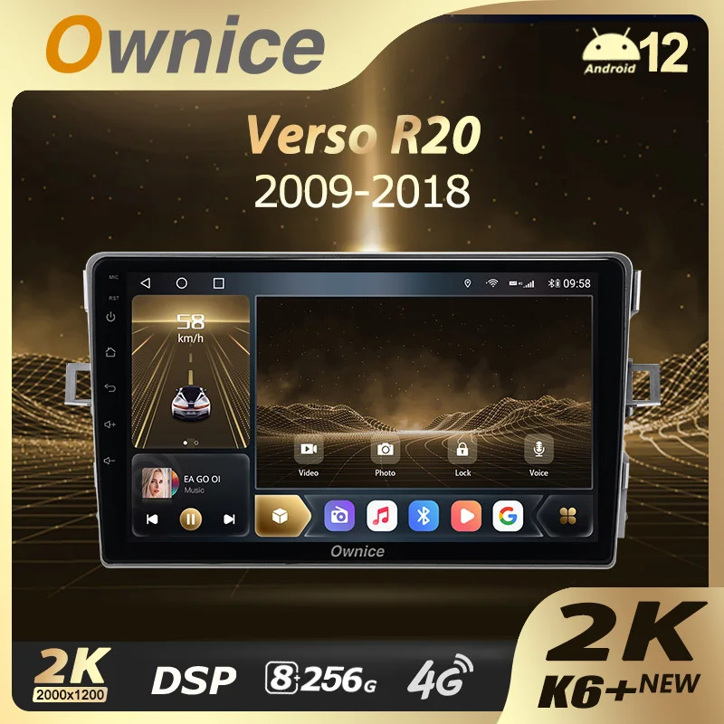 

Ownice K6+ 2K for Toyota Verso R20 2009 - 2018 Car Radio Carplay Multimedia Video Player Navi Stereo GPS Android 12 No 2 Din DVD