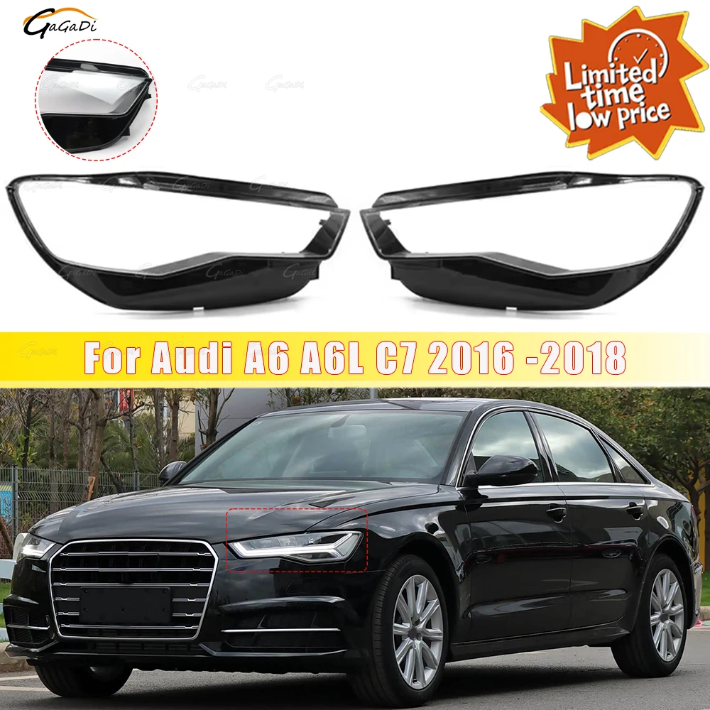 

Fit For Audi A6 A6L C7 PA 2016 2017 2018 Car Transparent Lampshade Headlamp Cover Replace Original Lampshade