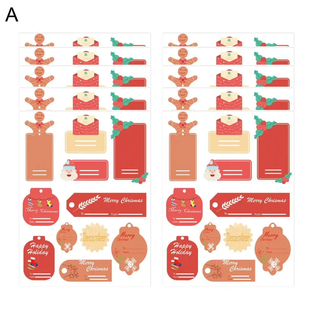 

Elk Christmas Stickers Super Adhesive Christmas Stickers Christmas Gift Tag Stickers Festive Cartoon Santa Elk Xmas for Diy