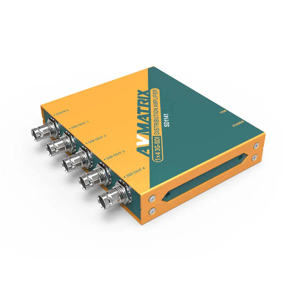 Avmatrix Sd1141 1×4 3g Hd-sdi/hd-sdi/sdi Distribution Amplifier Video Sdi Splitter With Adapter Support Dvb-asi Signal