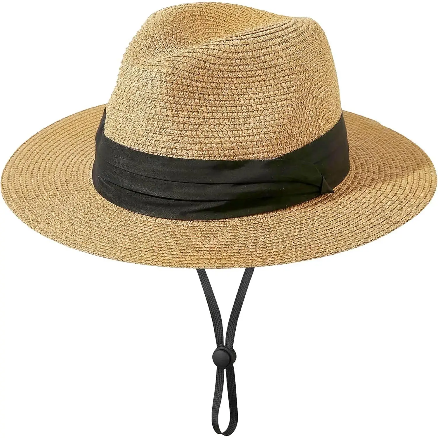 Kids Straw-Sun-Hat Boys Panama-Beach-Hat Girls Wide-Brim Sun Protection Fedora-Straw-Hat fit 5-9T Summer-Outdoor