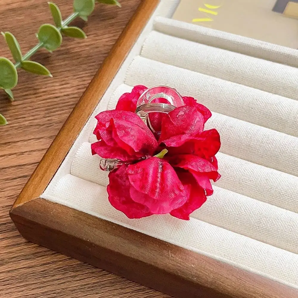 

Camellia Rose Double-sided Flower Clip Women's New Chinese Style Back Head Hair Clip Small Shark Clip Headgear
