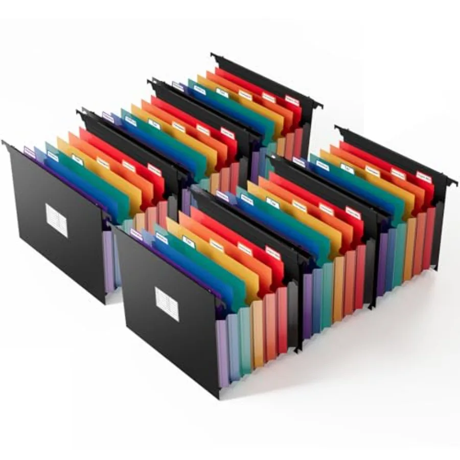 

Расширяемые подвесные папки-органайзеры на 7 отделений, формат Letter, расширение на 1,2 дюйма, с цветными разделителями для картотек