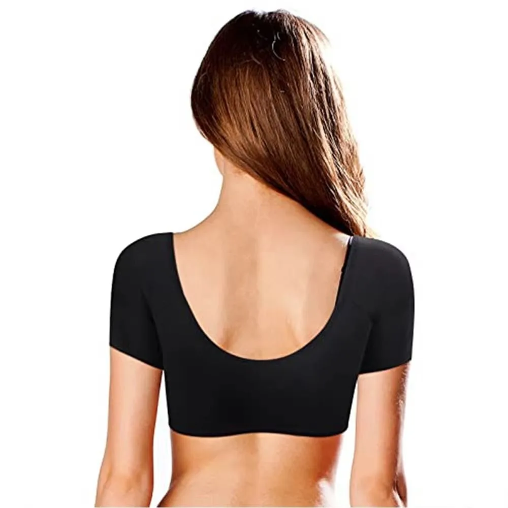 

Летняя многоразовая спортивная футболка, однотонный шелковый жилет под мышками, моющийся мягкий устойчивый к поту жилет, женские топы