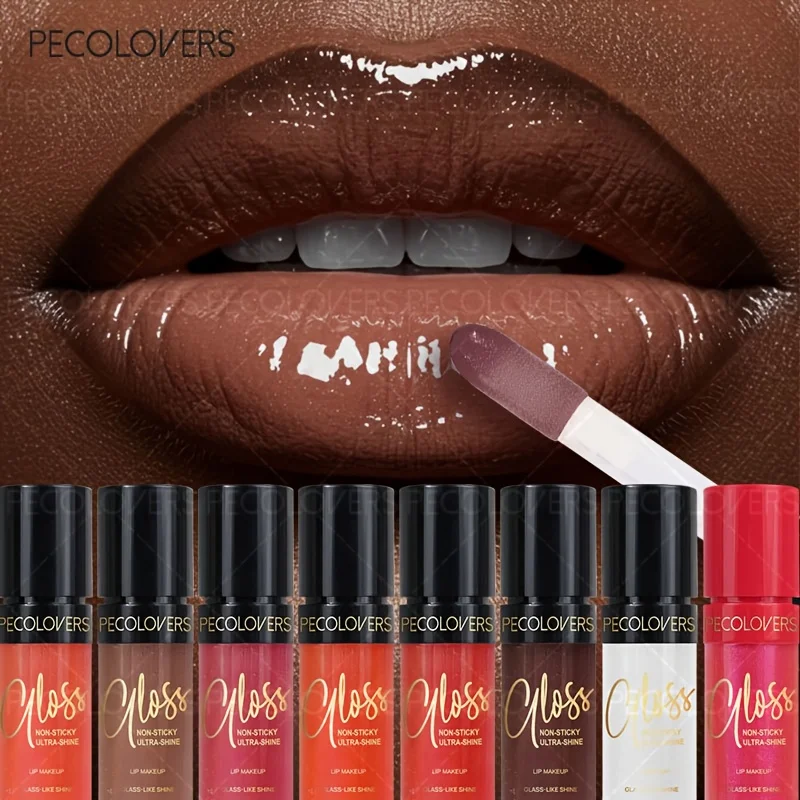 젤리 미러 리퀴드 립스틱 모이스춰라이징 립 글로스 글리터 오랫동안 지속되는 샤이니 펄 광택 핑크 립 틴트 발렌타인 데이 선물