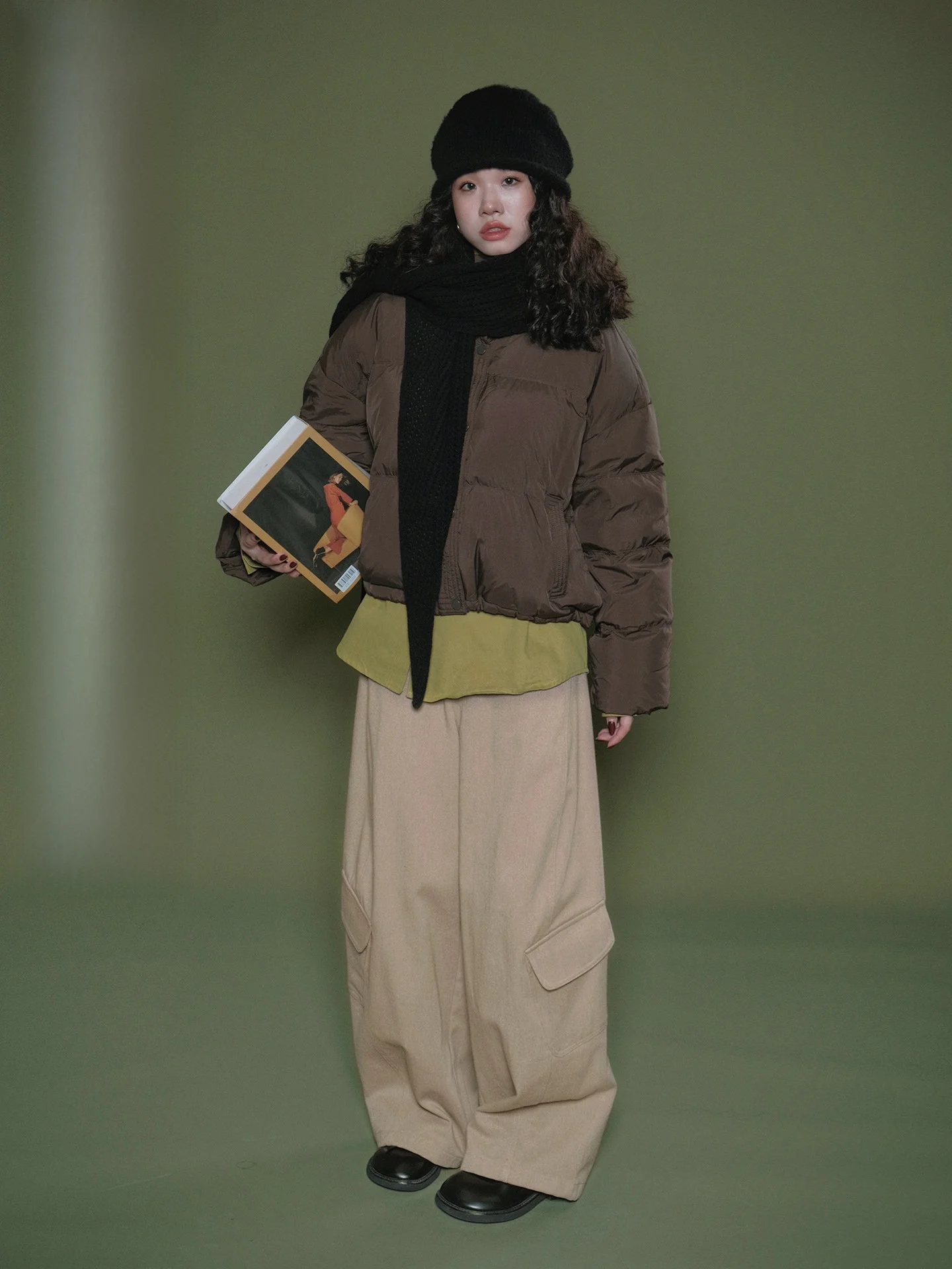 

Ivy Yang Simple Waed Quali Straight Leg Wide Leg Casual Pants Loose Slimming Workwear Trousers for Women Cotton Blend