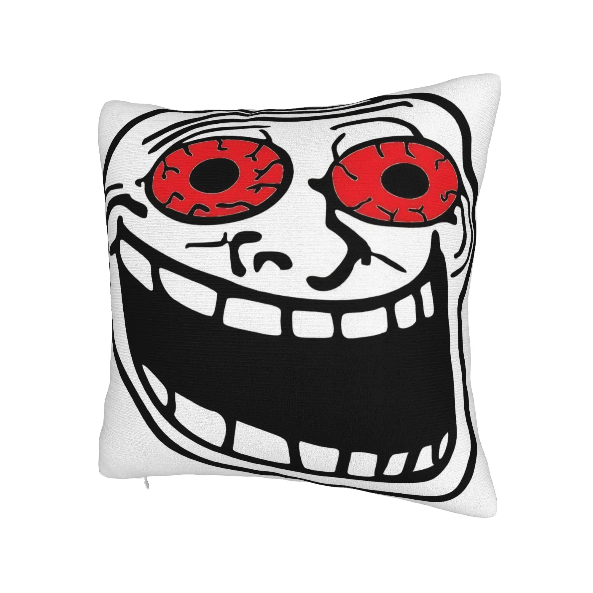 Funny Trollface  Printing Pillowcases Cushion Cover  Pillow Covers Y2K Bed Decoration Zippered Multiple Sizes