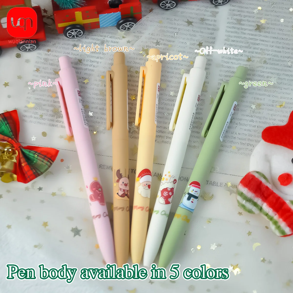 WQN 4/8/12 Stück Premium-Carbon-Schwarz-Stifte, 0,5 mm, Büro-Signaturstifte mit hoher Kapazität, glattes Schreiben, kein Tintenleck / Halloween