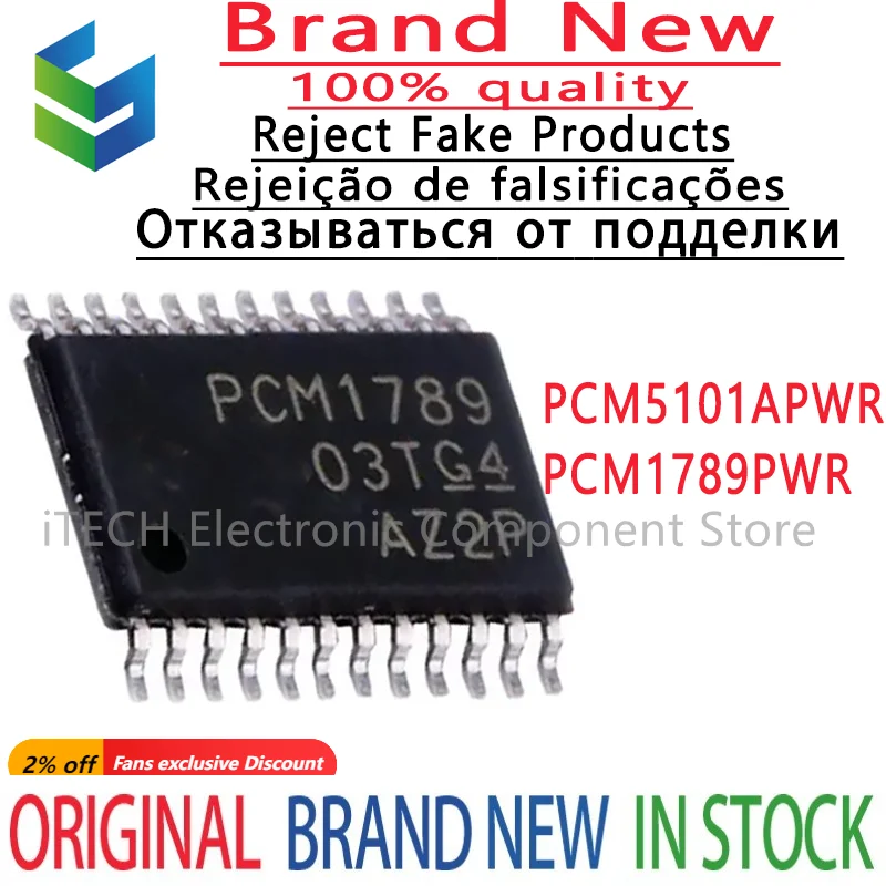 2-10Pcs 100% New  PCM1789PWR PCM1789 TSSOP24 PCM5101APWR PCM5101A TSSOP20 Brand New Original Chips Ic