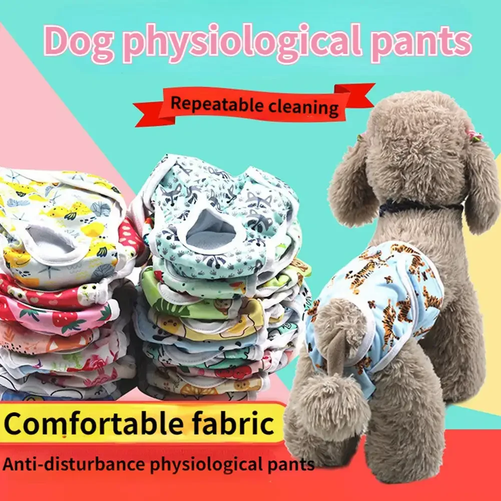 Dog Diapers Physiological Pant Puppy Women's Panties Shorts Underwear Washable Female Dog Diper Panties Pet Dog Cat Clothes