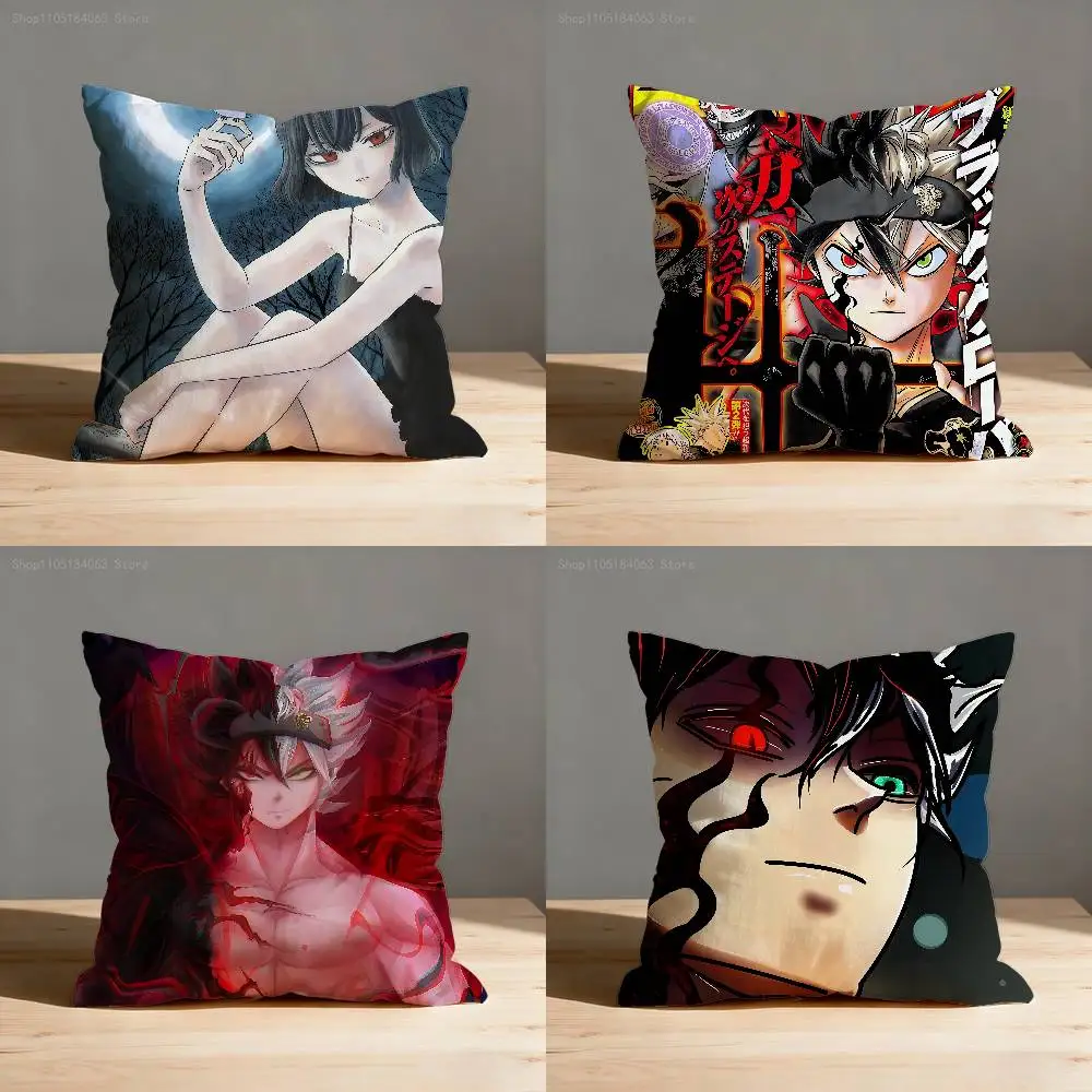 

B-Black C-Clover Pillow Case For Sofa Decor Car Office Room Printing Cushion Cover Decorations and Protector