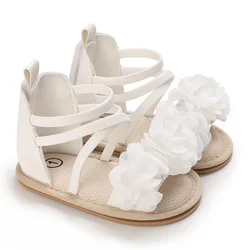 Chaussures à fleurs pour bébés filles, sandales d'été pour tout-petits, souples, décontractées, coordonnantes, CPull, premiers marcheurs