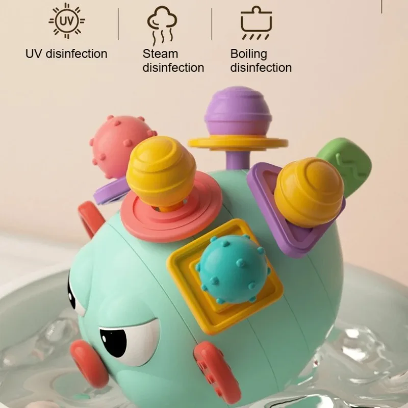 Sensorisches Spielzeug für Babys, lebensmittelechtes Silikon, Zähneknirschen, Greifbälle, sensorisches Trommelspielzeug, Puzzle- und Früherziehungsspielzeug für Kinder