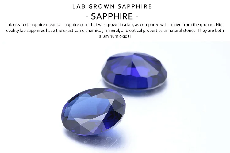 Zhanhao Jewelry Oval Cut 3EX Vivid Blue Affordable Price Synthetic Corundum Natural Blue Sapphire Stone For Ring