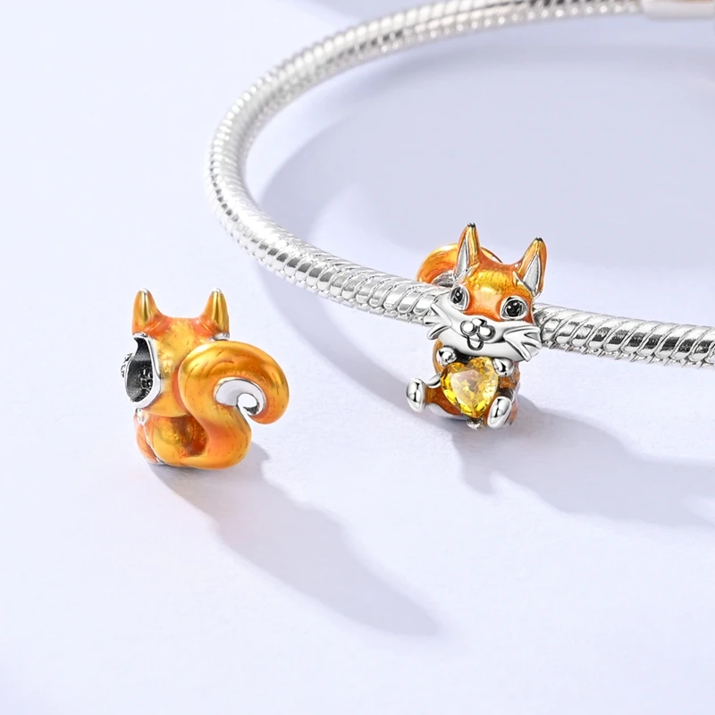 Original Charms Beads 925 Sterling Silver Moon Pets Coffee Dangle Fit Women Bracelets DIY Jewelry Gift view 4