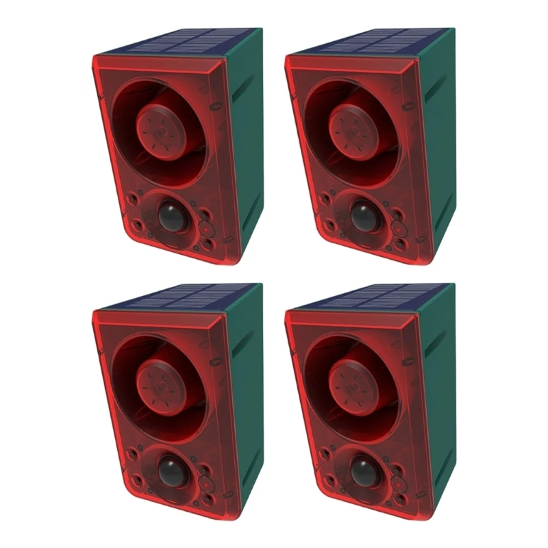 

A2BA Pack of 4 Solar Motion Transducer Alarms with 130dB Split toe Flashing Aluminum trioxide Animal Trespasser Deterrence
