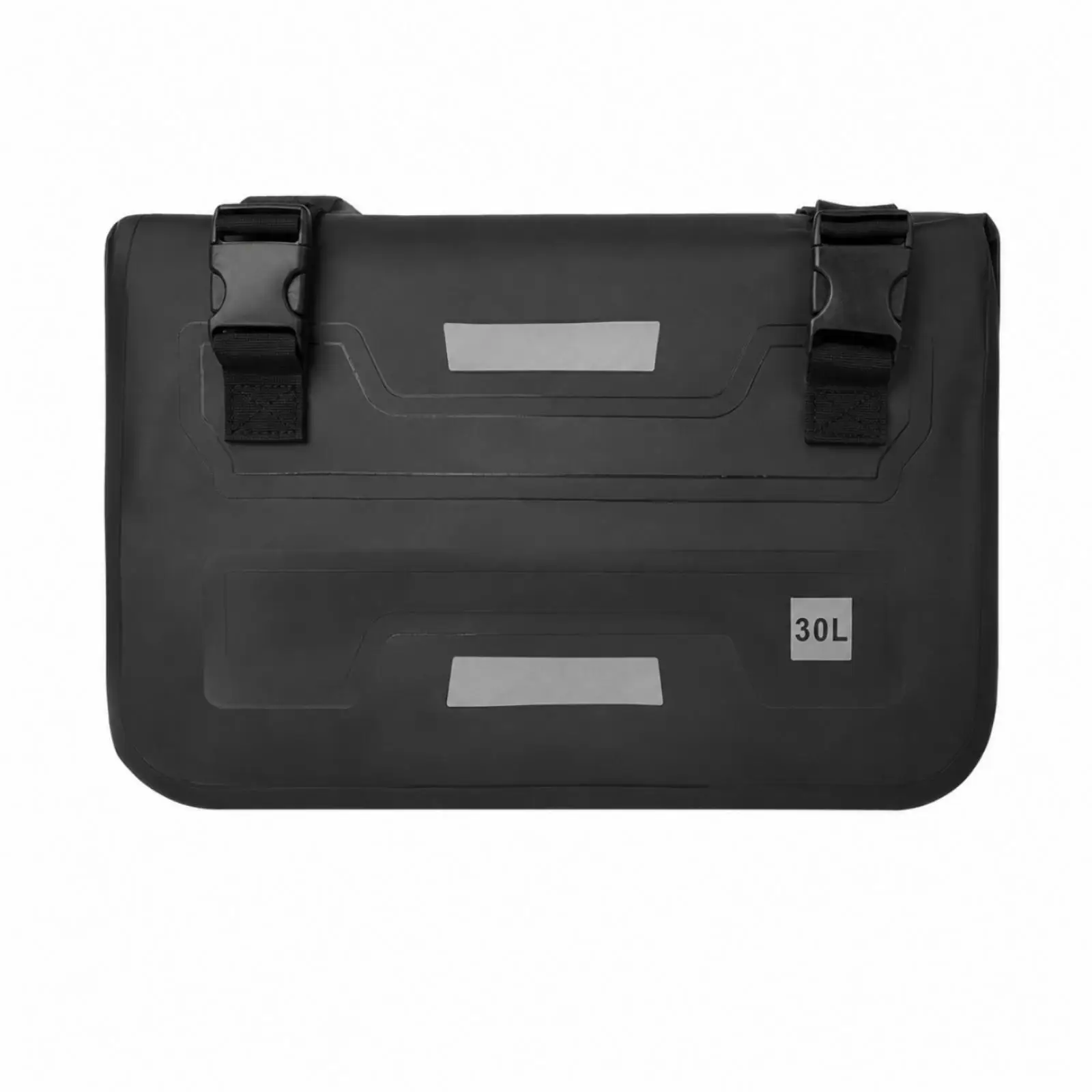 Large 30L Motorcycle Waterproof Saddlebag Side Pan for Rear Rack with Roll Top Seal and Reflective Strips for Weekend Adventures