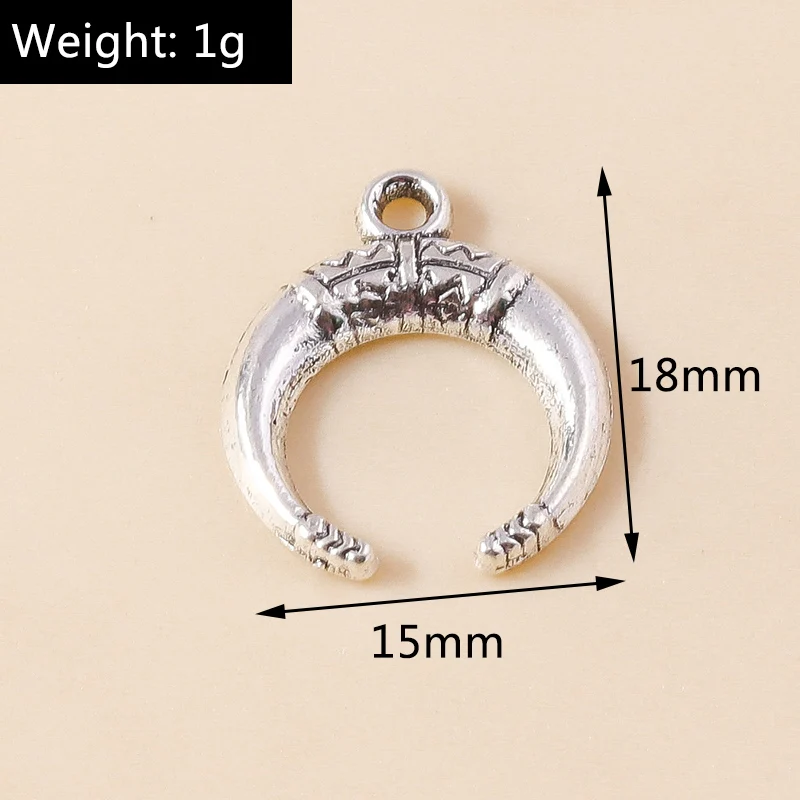 Leslie 20 Stück antiksilberfarbene griechische Sonnenanhänger zur Herstellung von Halsketten, Armbändern, Legierungsanhängern, handgefertigten Schmuckzubehörteilen – Detail 9