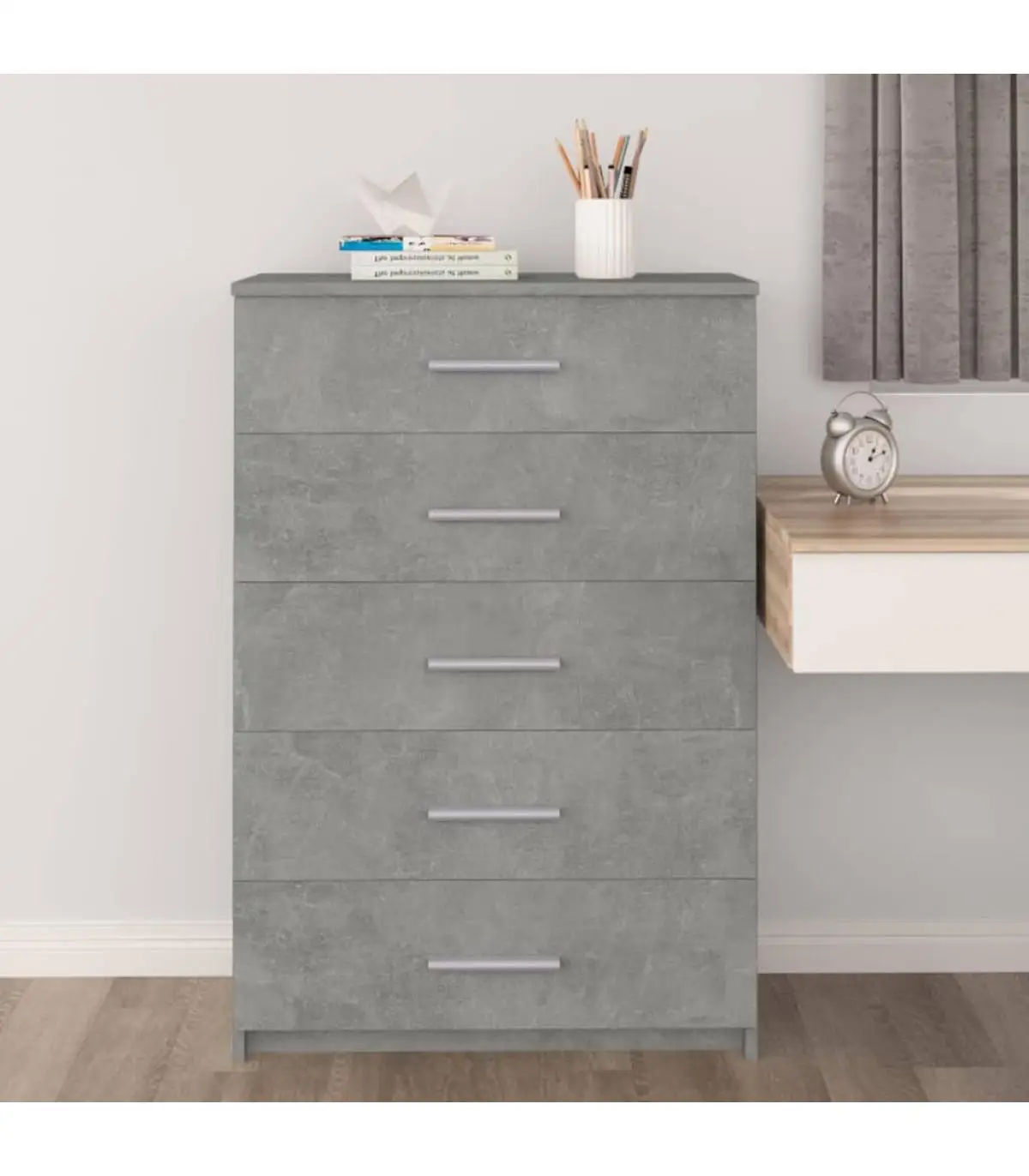 Comfortable chipboard drawers Gray 71x35x108 cm